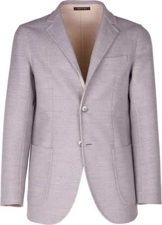 Made in Italy Winter Wool Blazer with Two-Button Closure and Pockets