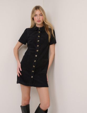 Nobody's Child Black Cord Collared Lucy Mini Dress