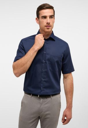 Eterna Kurzarmhemd ETERNA COMFORT FIT, Herren, Gr. 40, Normalgr&ouml;ssen, navy, Popeline, 100% Baumwolle, normal, Hemden Kurzarmhemd, NON IRON (b&uuml;gelfrei)
