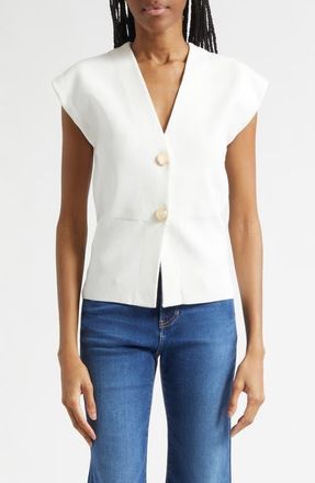 Veronica Beard Isador Sweater Vest in Off White at Nordstrom, Size Large