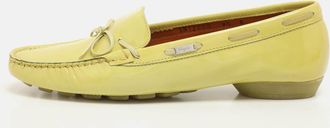 Ferragamo Green Patent Leather Bow Loafers