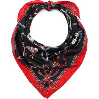 Kate Spade New York lock and key silk square scarf in Planetary Navy at Nordstrom Rack