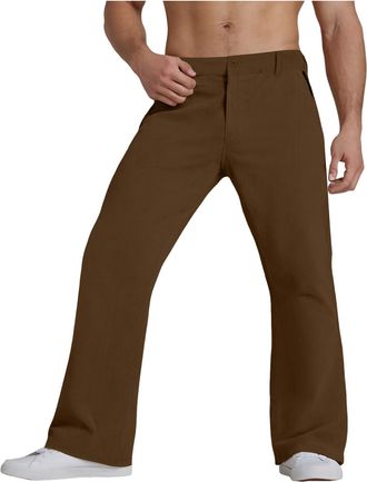 Generic Mens Bootcut Flares Pants Mens Vintage 60s 70s Corduroy Bell Bottom Casual Slim Fit Retro Flared Trousers Mens 70s Disco Outfits Bell Bottom Pants Cla