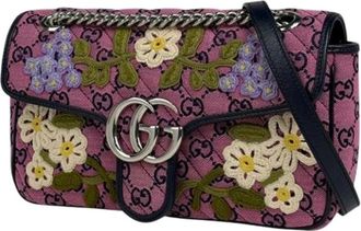 Gucci Pre-owned Shoulder Bags, female, Multicolor, Size: ONE SIZE Pre-owned GG Marmont 443497 Shoulder bag