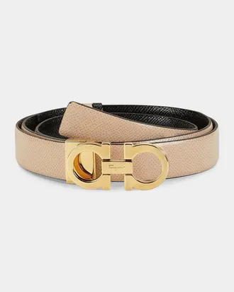 Ferragamo Gancini-Buckle Reversible Leather Belt
