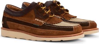 Barbour Grindon Lugged Kiltie Lace-Up Shoe in Dark Brown/tan/light at Nordstrom, Size 12