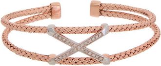 Meshmerise 18K Over Silver 0.20 Ct. Tw. Diamond Mesh Bangle Bracelet