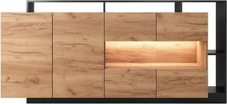 VENTE-UNIQUE.COM Aparador melamina gris antracita, color natural claro