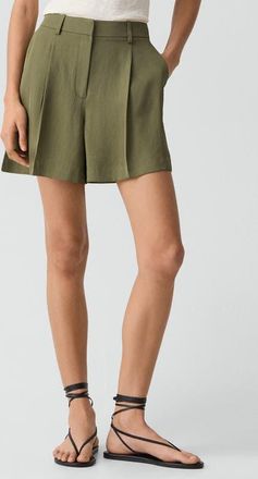 Theory Pleated Shorts in Forest Moss at Nordstrom, Size 10
