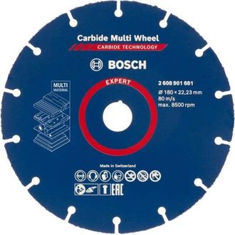 Bosch Professional 1x Disco De Corte Expert Carbide Multi Wheel (para Madera Dura, &Oslash; 180 Mm, Accesorios Amoladoras Grandes)