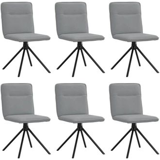 vidaXL Vidaxl - Sillas De Comedor 6 Unidades De Tela Gris Claro