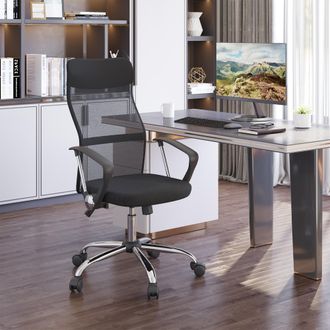 STILVORA Sedia Da Ufficio Ergonomica, Altezza Regolabile E Girevole Con Braccioli, In Rete Nera