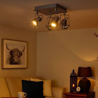 Pagazzi Sage Satin Nickel 4 Light Ceiling Spotlight Plate in Grey