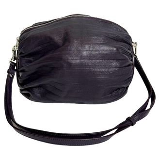 Loewe Pre-owned Womens Pleated Bracelet Pouch Bag in Purple Leather - One Size
