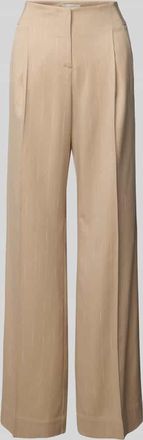More Wide Leg Stoffhose mit B&uuml;gelfalten in Beige, Gr&ouml;&szlig;e 44