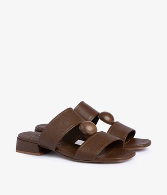 Pedro Garcia Slide sandal in brown leather | Eris | Fall-winter 26 |