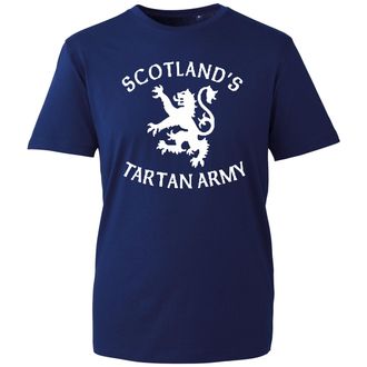 Generic Scotland Tartan Army T-Shirt, Brave Lion Crest Football Fan Top, National Team Supporter Tee UK 2025 (Navy, L Years)