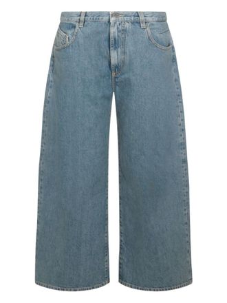 The Attico Light Blue Wide Leg Cropped Jeans