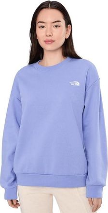 The North Face Evolution Embroidered Oversized Crew Womens Sweatshirt Periwinkle Glow : LG, Cotton/Polyester
