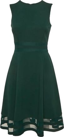 Calvin Klein Jurk met mesh vlakken - Groen