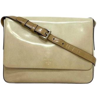 Prada Pre-owned Vintage Schoudertas - Dames - Pre-owned - Beige - Maat: ONE Size Leer