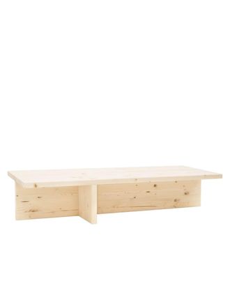 Deco Wood Mesa de centro de madera maciza en acabado natural 123,5x27cm