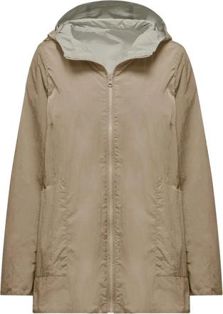 Bomboogie Omkeerbare A-lijn Regenjas - Dames - Regenjassen - Beige - M - Nylon - Jassen