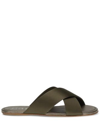 Pedro Garcia Pavana crossover-strap sandals - Green