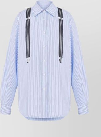 Moschino striped pattern long sleeves with detachable suspenders