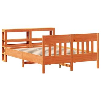 Berkfield Home Decorative Bed Frame without Mattress Wax Brown 120x200 cm Solid | Size: Small Double