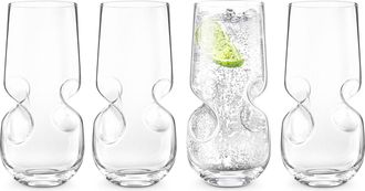 Final Touch Final Touch Bubbles Seltzer / Bubbly Beverage Glasses - Set of 4 - 17 oz (500 ml)