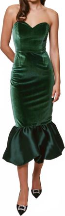 Hutch Laken Strapless Midi Dress In Emerald