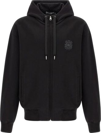 Dolce & Gabbana Hoodies & sweatvesten, Heren, Zwart, M, Katoen, Sweatshirts