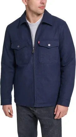 Levi's Zip Front Shacket in Navy at Nordstrom, Size Xx-Large