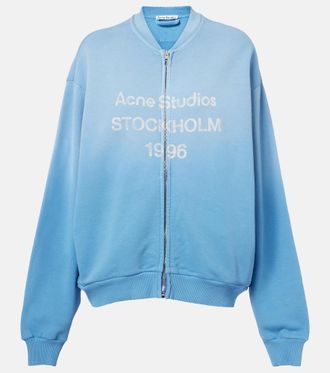 Acne Studios Oversized cotton-blend zip-up sweatshirt