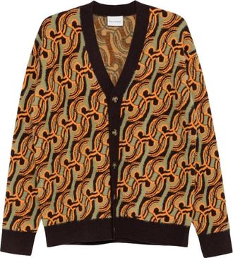 Dr&ocirc;le de Monsieur Abstract-Patroon Jacquard-Gebreide Vest - Heren - Vesten - Veelkleurig - XL - Truien & Vesten