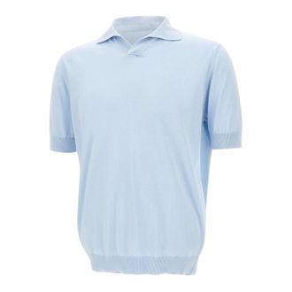 FILIPPO DE LAURENTIIS V-neck Knitwear, male, Blue, Size: 4XL Polo Shirt