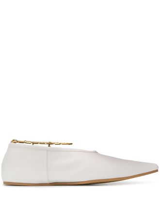Stella McCartney Dessert pointed toe ballerina shoes - women - Polyester/Polyester/Rubber - 36 - White
