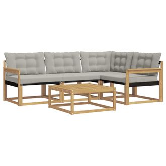 vidaXL Conjunto De Sof&aacute;s De Exterior 5 Pcs Blanco Y Gris Claro Vidaxl