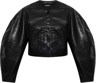 Rotate Rotate Birger Christensen, Jassen, Dames, Zwart, M, Leer, Leren Jas