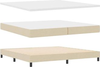 vidaXL Cama Box Spring Con Colch&oacute;n Con Colch&oacute;n Crema 200 X 200 Cm Tela Vidaxl