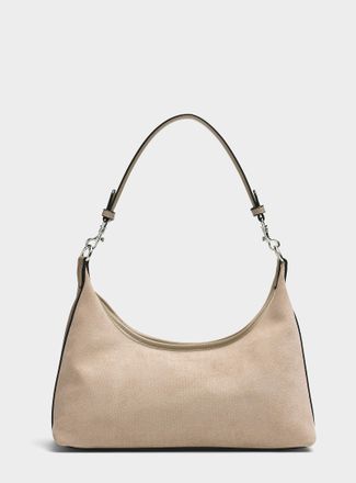 Simons Womens Velvety faux-suede shoulder bag