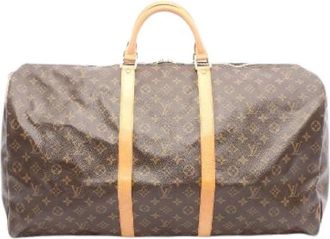 Louis Vuitton Pre-owned Keepall Monogram Coated Canvas Boston Bag - unisex - Vintage Weekendtas - Bruin - ONE Size - Leer - Vintage