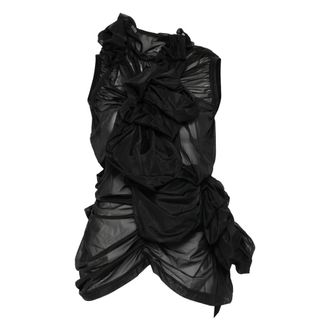 Comme Des Gar&ccedil;ons Sleeveless Tops, female, Black, S, Ruffled-neckline Sleeveless Top
