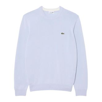 Lacoste Sweatshirts, male, Blue, Size: XS Monochrome Crew Neck Cotton Sweater