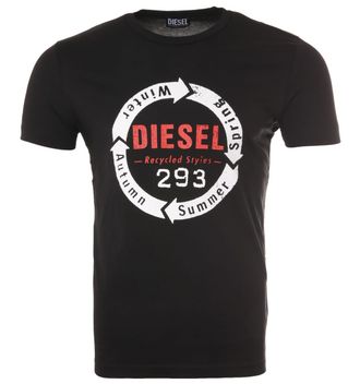 Diesel T-Diego C1 T-shirt met grafisch logo voor heren, zwart