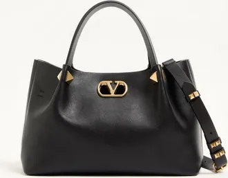 Valentino Garavani Valentino Garavani Small Soft Leather Shopping Bag Woman BLACK UNI