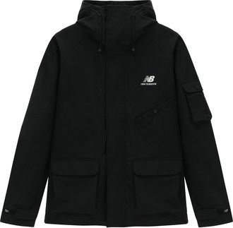 New Balance Logo Sportswear Hooded Jacket Asia Sizing Black AMJ31320-BK