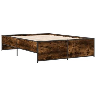 Berkfield Home Durable Bed Frame without Mattress Smoked Oak 120x190 cm Small Double in Brown