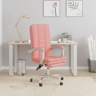 vidaXL Silla De Oficina Reclinable Cuero Sint&eacute;tico Rosa Vidaxl